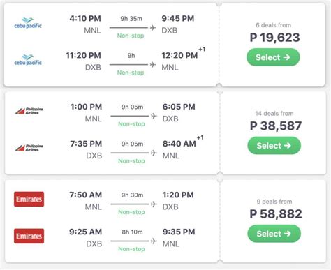 dubai to philippines ticket price